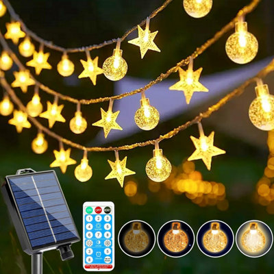 12M 100 Led Solar String LightsIp65 Waterproof 8 Modes Remote Control Outdoor Lights For Garden Wedding Christmas