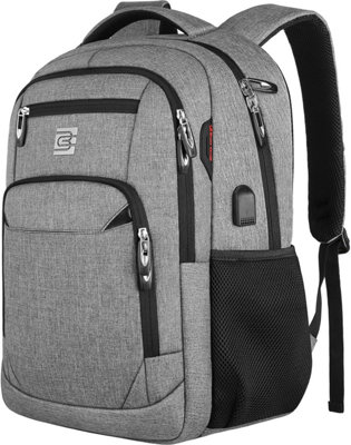 Sleek  Laptop Backpack With Usb Charging PortWater-Resistant Business & College Bag For Men & WomenFits 15.6 Inch from B&Q