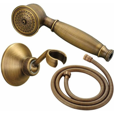 Antique Brass Shower System Set With Rainfall Shower Head