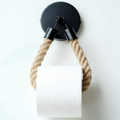  - Nautical Retro Hand Towel Ring Rope Toilet Paper Holder Wall Mounted For Farmhouse Beach Bathroom Accessory
