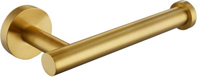  - Toilet Paper Holder Brushed Gold Stainless Steel Round Tp HangerModern Bathroom Lavatory Tissue Roll Storage