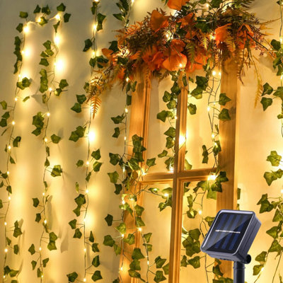 Solar Ivy Vine String Lights33Ft 100 Led 8 Modes Outdoor Fairy Lights For GardenFenceWall Wedding Decor from B&Q