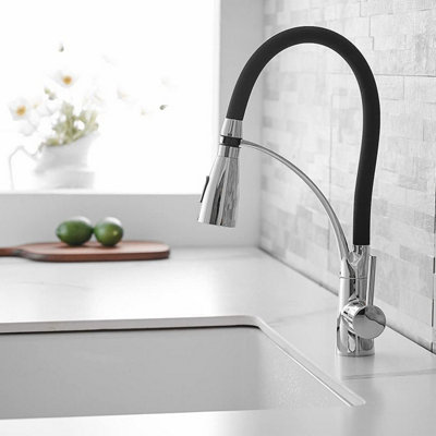 Heable Single Handle High Arc Pull Down Kitchen Sink Mixer Tap With Spray Mode And 360 Degree Swivel from B&Q