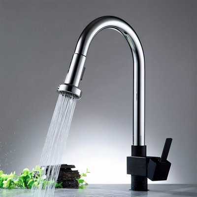 Heable Universal G 1/2 Inch Replacement Chrome Pull Out Sprayer And Shower Head For Kitchen Tap B&Q