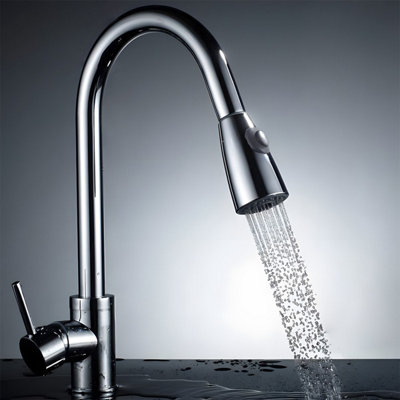 Heable Universal Chrome Replacement Pull Out Sprayer And Shower Head For Kitchen Tap B&Q