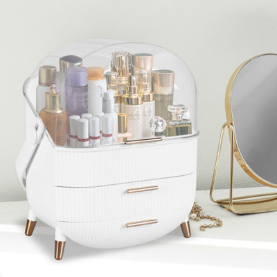 B&Q -  Three Layer Makeup Organizer Box Plastic Skincare Storage Display