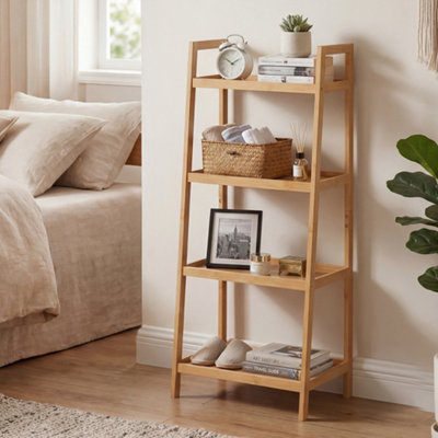 Levede Unisex Natural Bathroom Storage Shelves Tier Rack Corner Bathroom Kitchen Bamboo In Size 4 - Image 2