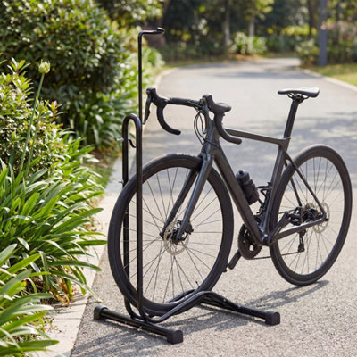 Carbon Steel Height Adjustable Outdoor Floor Bike Rack Black Monvelo - Image 3