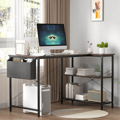 B&Q -  L Shaped Gaming Computer Desk Workstation Study Corner Table Office