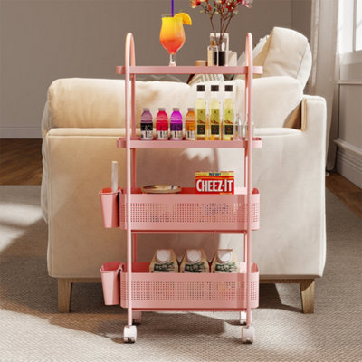 B&Q -  4 Tier Narrow Kitchen Trolley Cart Metal Pull Out Baskets Storage Bins