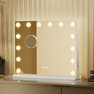 B&Q -  Led Hollywood Makeup Mirror Vanity Light Mirror 14 Dimmable Led Bulbs
