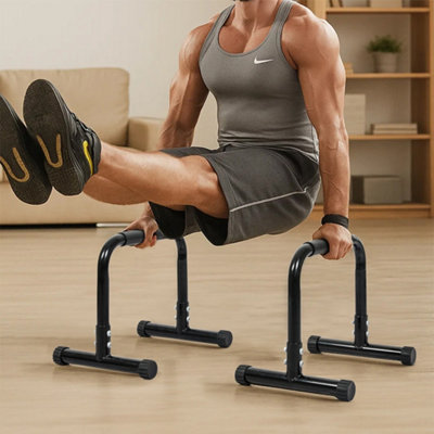 B&Q -  Push Up Dip Bars Station Parallel Home Gym Parallettes Workout