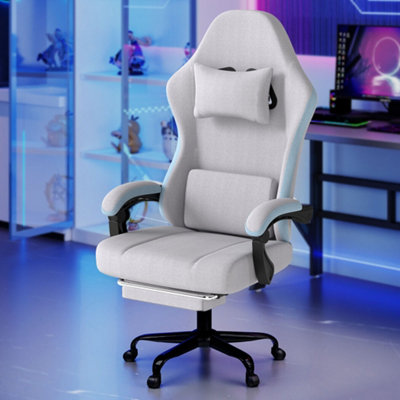 Levede Unisex Grey Office Desk Chair Fabric Gaming Recliner Adjustable Height Swivel In 150Kg - Image 2