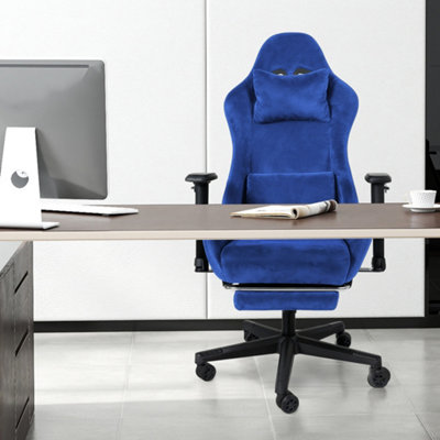 Levede Unisex Blue Office Desk Chair Gaming Recliner Adjustable Height With Footrest In 10Cm - Image 2