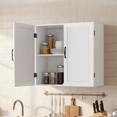 Levede Unisex White Wall Cabinet Hanging Kitchen Cupboard Bathroom Storage Organiser In - Image 2