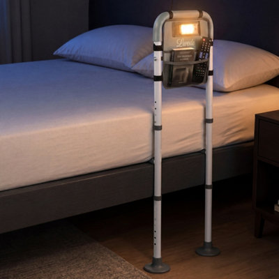 B&Q -  Adjustable Steel Bed Rail Bed Assist Handle With Led Sensor Light