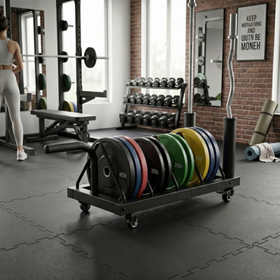Centra Weight Plate Rack With Wheels Black Traderight - Image 3
