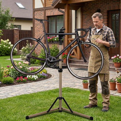 B&Q -  Bike Repair Stand Adjustable Bicycle Maintenance Station Rack Folding