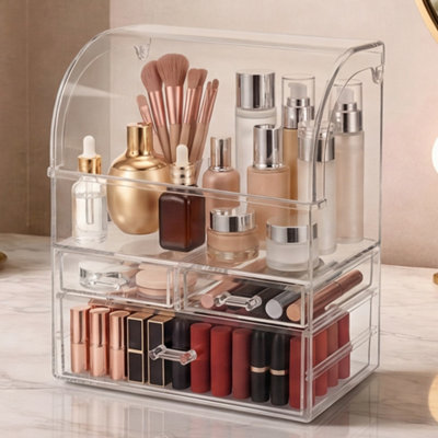 B&Q -  Makeup Storage Organiser Acrylic Cosmetics Organizer Beauty Transparent