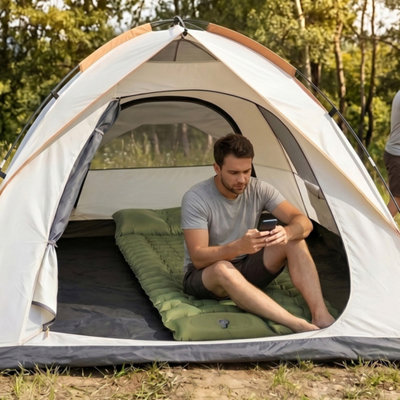 Mountview Ultralight Inflatable Camping Sleeping Pad With Built-In Pump - Size: 15 X 68 X 195Cm - Wilko Green Toque - Image 3