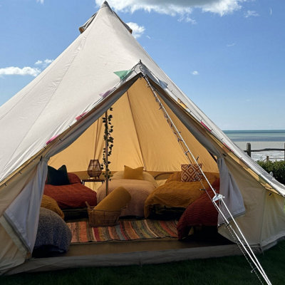 5M Bell Tent Fireproof With Stove Hole & Flap from B&Q
