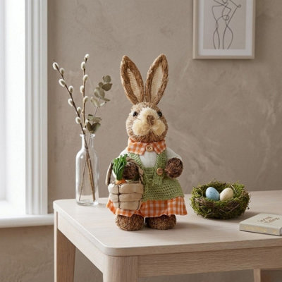 Garden Greatness Springtime Straw Mrs Rabbit Decoration from B&Q