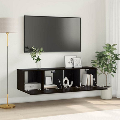 B&Q -  Tv Cabinet Set Black Oak Engineered Wood Small Tv Cabinet
