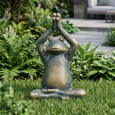 Garden Greatness Peaceful Yoga Frog Garden Ornament from B&Q
