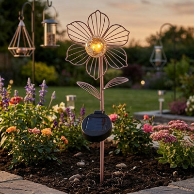 Lunaria Peony Solar Flower Stake Light from B&Q