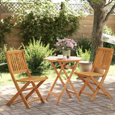 B&Q -  3 Piece Folding Bistro Set Solid Wood Acacia