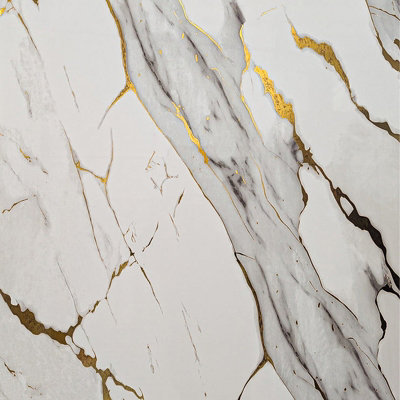 Nes Home Pvc Wall Panel Carrara Gold Marble 1000 X 2400 X 10Mm 9401298440850 - Image 3
