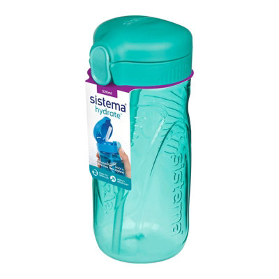 Sistema Hydrate Quick Flip Water Bottle | 520 ml | Sports Water Bottle with Straw | Kids Water Bottle in Assorted Colours - Image 9