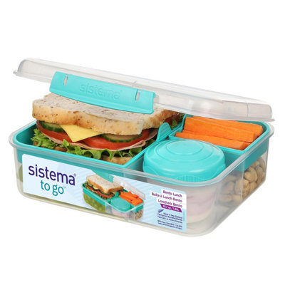  - Sistema Bento Box Lunch School With Compartments 1.65 L Food Storage Container In Minty Teal 1 Count