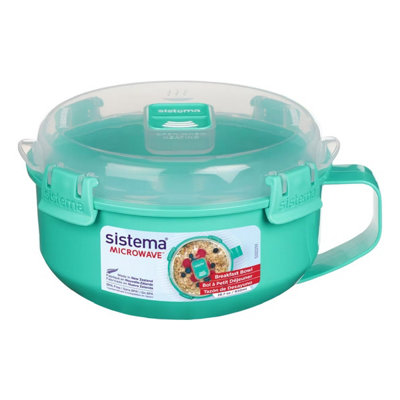 Sistema Round Breakfast Bowl (Turquoise850Ml) Food Storage ContainerLeak-Proof & Bpa Free from B&Q