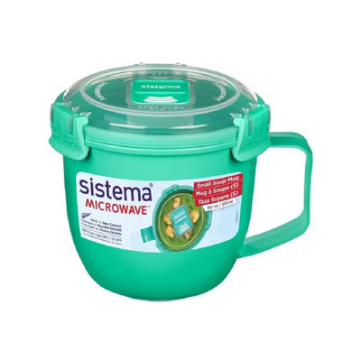 B&Q -  Turquoise Small Soup Mug 565MlBpa-FreeMicrowave Safe With Steam Vent - Image 3