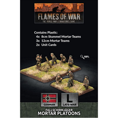 Battlefront Flames Of War: Fallschirmjager 8Cm/12Cm Mortar Platoon (X4 Each Plastic)Brand New And Sealed from B&Q