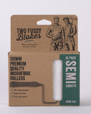 B&Q Two Fussy Blokes Semi Smooth Roller Refill Sleeves 4" (100Mm) - 10 Pack