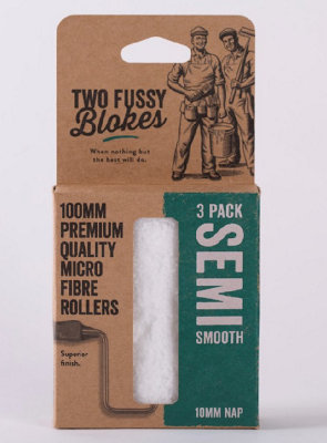 B&Q Two Fussy Blokes Semi Smooth Roller Refill Sleeves 4" (100Mm) - 3 Pack