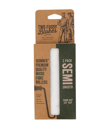  - Two Fussy Blokes Semi Smooth Roller Refill Sleeves 6" (160mm)3 Pack
