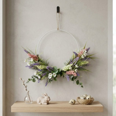 Garden Greatness Floral Hoop Artificial Spring Wreath from B&Q