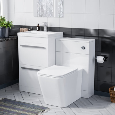 B&Q -  1000mm Basin Vanity Cabinet & Wc With Lyndon Square Rimless Toilet