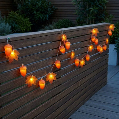 B&Q -  Autumnal Acorn Leaf String Lights