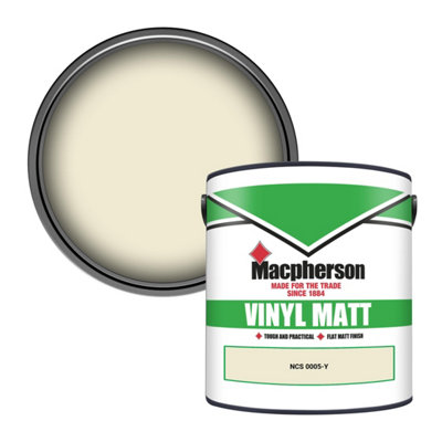 Macpherson Trade Walls & Ceilings Vinyl Matt Emulsion Paint Ncs 0005-Y (0005-Y) 2.5L from B&Q