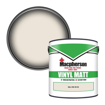Macpherson Trade Walls & Ceilings Vinyl Matt Emulsion Paint Ral 090 90 05 (090 90 05) 2.5L from B&Q