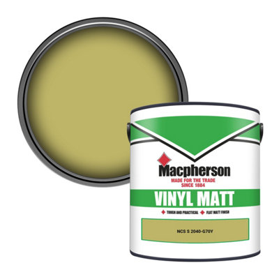 Macpherson Trade Walls & Ceilings Vinyl Matt Emulsion Paint Ncs S 2040-G70Y (2040-G70Y) 2.5L from B&Q