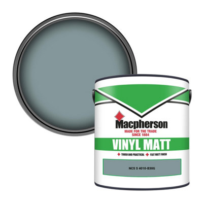 Macpherson Trade Walls & Ceilings Vinyl Matt Emulsion Paint Ncs S 4010-B30G (4010-B30G) 2.5L from B&Q