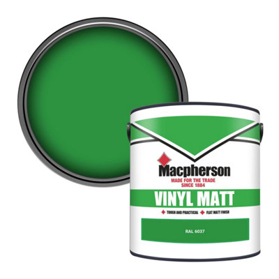 Macpherson Trade Walls & Ceilings Vinyl Matt Emulsion Paint Ral 6037 (6037) 2.5L from B&Q