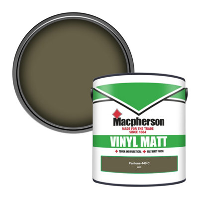 B&Q -  Trade Walls & Ceilings Vinyl Matt Emulsion Paint Pantone 449 C (449C) 2.5L
