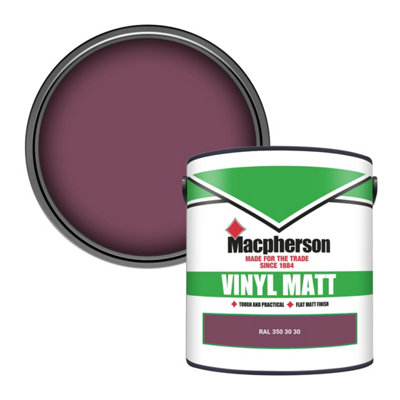 Macpherson Trade Walls & Ceilings Vinyl Matt Emulsion Paint Ral 350 30 30 (350 30 30) 2.5L from B&Q