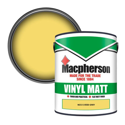Macpherson Trade Walls & Ceilings Vinyl Matt Emulsion Paint Ncs S 0550-G90Y (0550-G90Y) 5L from B&Q
